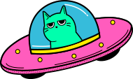 Gato en un OVNI
